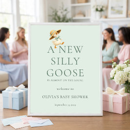 Printable Silly Goose Welcome to Baby Shower ポスター