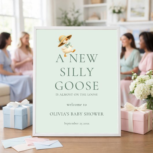 Printable Silly Goose Welcome to Baby Shower ポスター