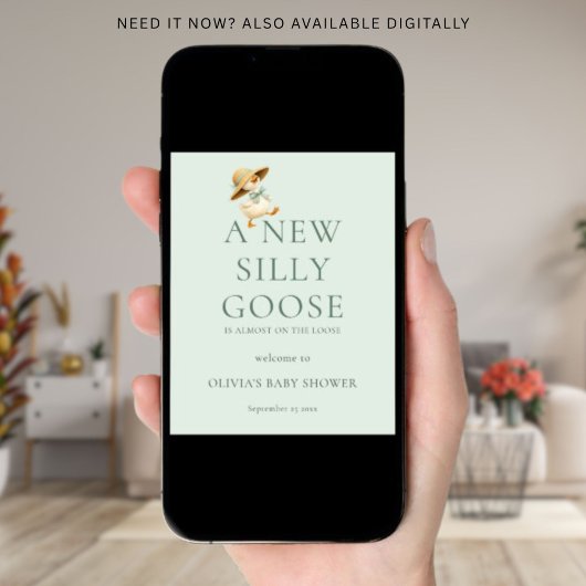 Printable Silly Goose Welcome to Baby Shower ポスター