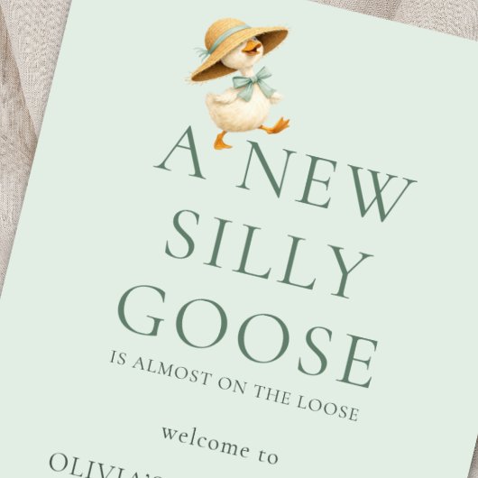 Printable Silly Goose Welcome to Baby Shower ポスター