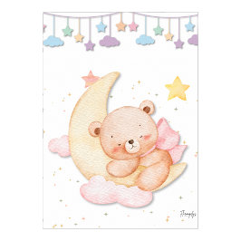 Printable Sleeping Teddy Bear Wall Art  ポスター