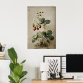 Printable Strawberry Berry Wall Art, Antique ポスター (ホームオフィス)