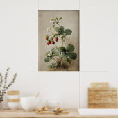 Printable Strawberry Berry Wall Art, Antique ポスター (キッチン)