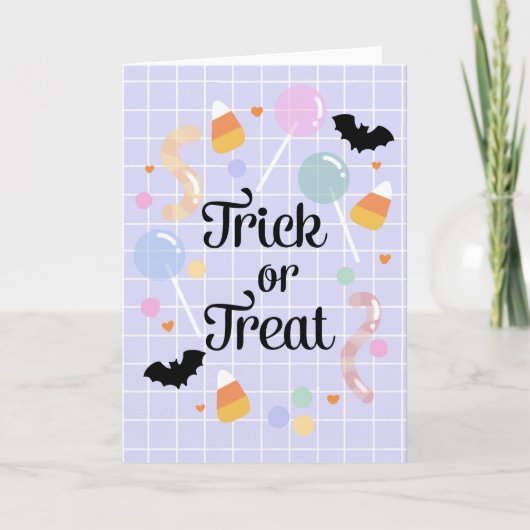 Printable Trick or Treat Halloween Cute kids カード (正面)