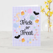 Printable Trick or Treat Halloween Cute kids カード (黄色い花)