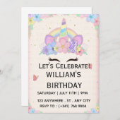 Printable Unicorn Birthday Card | Instant Download 招待状 (正面/裏面)