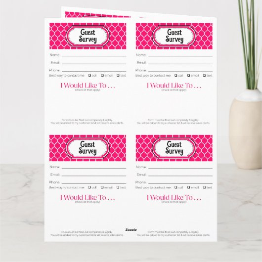 Printable Vendor Slips – Editable Instant Download カード (裏面)