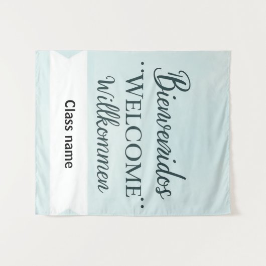 Printable Welcome Banner With Class Name タペストリー (正面(横))