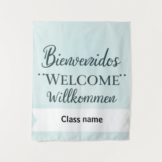 Printable Welcome Banner With Class Name タペストリー (正面)