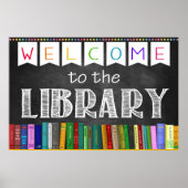 Printable Welcome Library School Sign ポスター (正面)