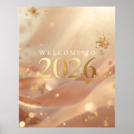 Printable “Welcome to 2026” Poster – Golden Dawn N ポスター