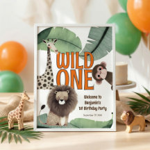 Printable Wild One Safari Welcome 1st Birthday
