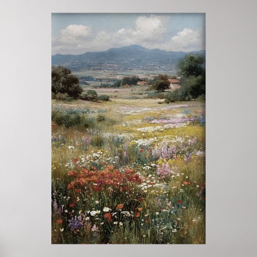 Printable Wildflowers Wall Art, Antique Spring ポスター (正面)