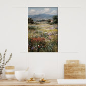 Printable Wildflowers Wall Art, Antique Spring ポスター (キッチン)
