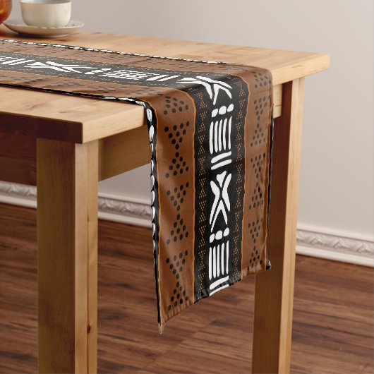 Printed African Bogolan Table Runner ショートテーブルランナー (インサイチュ)