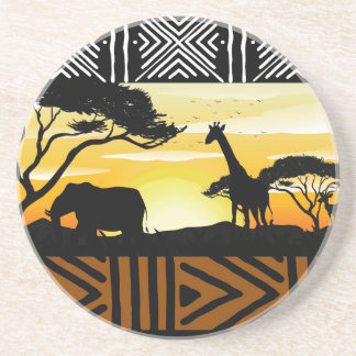 Printed African Safari Scene Coaster コースター