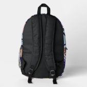Printed Backpack : Abstract Leaves (dark blue) プリントバックパック (裏面)