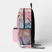 Printed Backpack : Abstract Leaves (pink) プリントバックパック (右)