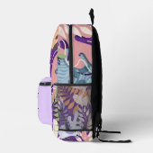 Printed Backpack : Abstract Leaves (purple) プリントバックパック (右)