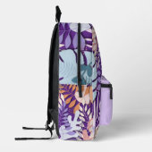 Printed Backpack : Abstract Leaves (purple) プリントバックパック (左)