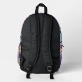 Printed Backpack : Abstract Leaves (purple) プリントバックパック (裏面)