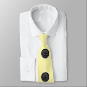 Printed black button design-cream ネクタイ (タイ)
