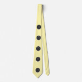 Printed black button design-cream  ネクタイ (正面)