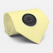 Printed black button design-cream ネクタイ (ロール)