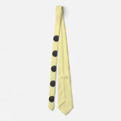 Printed black button design-cream ネクタイ (裏面)