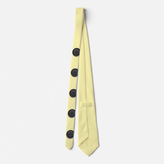 Printed black button design-cream  ネクタイ (裏面)