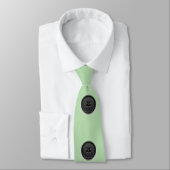 Printed black button design-pale green ネクタイ (タイ)