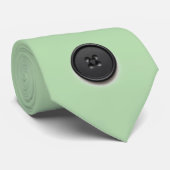 Printed black button design-pale green ネクタイ (ロール)