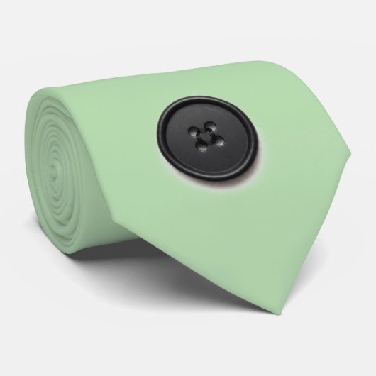 Printed black button design-pale green ネクタイ (ロール)