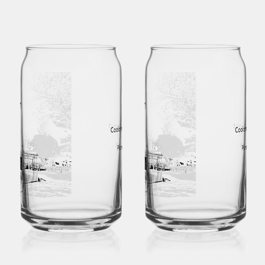 Printed can glass set(set of 2)16ounces ガラス缶 (左)