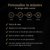 Printed/Downloadable Photo Folded Funeral Program カード