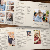 Printed Funeral Photo Collage Memorial 三つ折りプログラム
