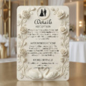 Printed Relief Floral Swans Ornate Cream エンクロージャーカード