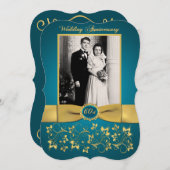 PRINTED RIBBON ファンシー Shape 60th Anniversary招待状 招待状 (正面/裏面)