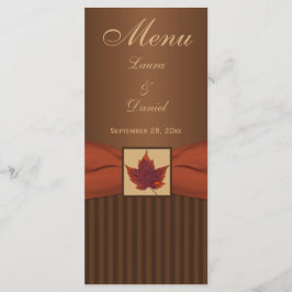 PRINTED RIBBON Autumn Leafの結婚メニューカード メニュー
