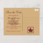 PRINTED RIBBON Autumn Leaf日付はがきを保存 案内ポストカード (裏面)