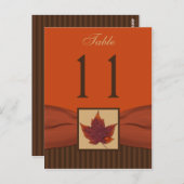 PRINTED RIBBON Autumn Leaf, ストライプOptionsテーブル番号 ポストカード (正面/裏面)