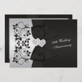 PRINTED RIBBON Black, Silver 25th Anniversary 招待状 (正面/裏面)
