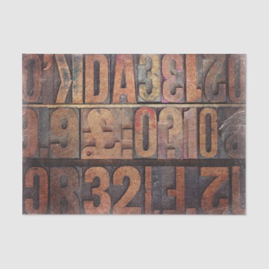 Printing Letters DecopageまたはCollage紙 薄葉紙 (正面)