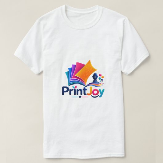 PrintJoy カラフルプリント ロゴ Tシャツ (デザイン正面)