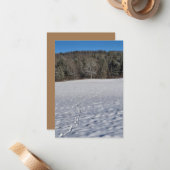 Prints in a snowy field Note Card ノートカード (正面/裏面インサイチュ)