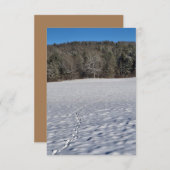 Prints in a snowy field Note Card ノートカード (正面/裏面)