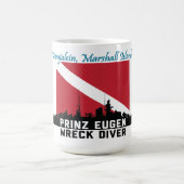 Prinz Eugenの大破のダイバーKwajaleinマーシャルアイランド コーヒーマグカップ (中央)