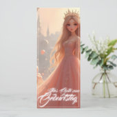 Prinzessin Geburtstagskarte in Rosa (スタンド正面)