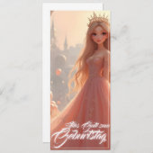 Prinzessin Geburtstagskarte in Rosa (正面/裏面)