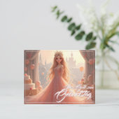 Prinzessin Geburtstagskarte in Rosa シーズンポストカード (スタンド正面)